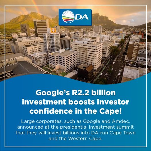 DA run Western Cape attracts global investments
